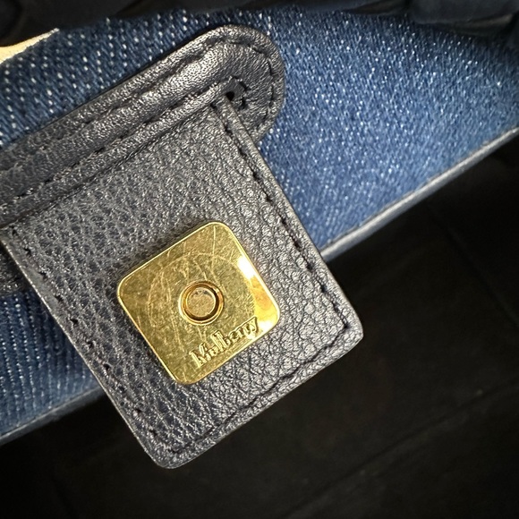 Authentic MULBERRY IRIS Bag in blue denim and leather trim SMALL plus key ring - Picture 10 of 16